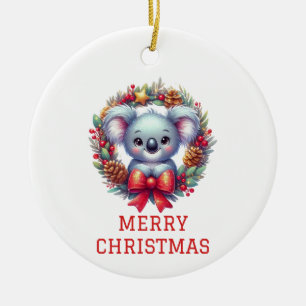 Décoration En Céramique Noël Ourson Koala Mignon