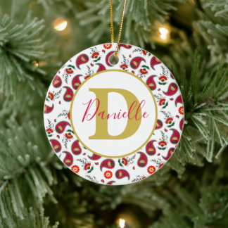 Décoration En Céramique Noël paisley personnalisé