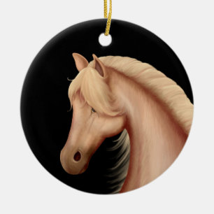 Décoration En Céramique Noël Palomino Pony Horse personnalisé