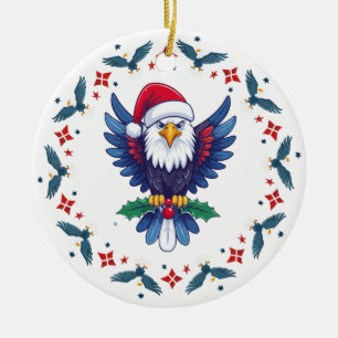 Décoration En Céramique Noël patriotique américain aigle audacieux