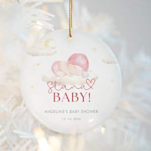 Décoration En Céramique Noël Père Noël bébé fille douche