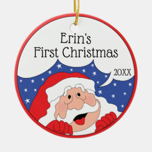 Décoration En Céramique Noël Père Noël Dit... Personnaliser l'ornement