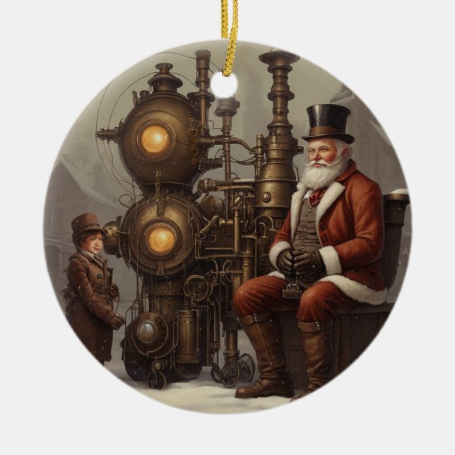 Décoration En Céramique Noël père Noël Steampunk (Devant)