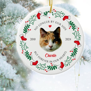Décoration En Céramique Noël personnalisé à la mémoire du chat 