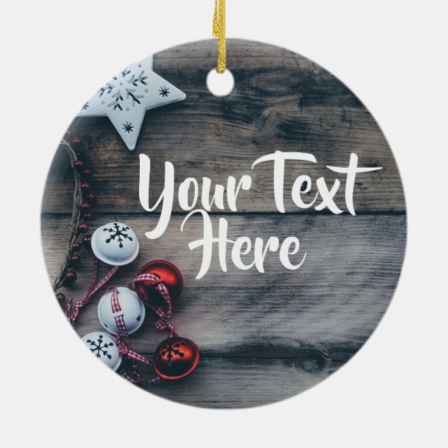 Décoration En Céramique Noël personnalisé d'ornement rustique (Dos)