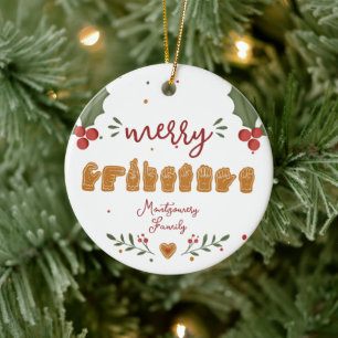 Décoration En Céramique Noël personnalisé en ASL Gâteaux en pain d'épice