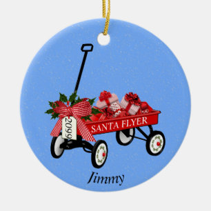 Décoration En Céramique Noël personnalisé en céramique Red Flyer Wagon