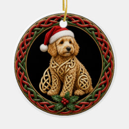 Décoration En Céramique Noël personnalisé Goldendoodle Nœud Celtique