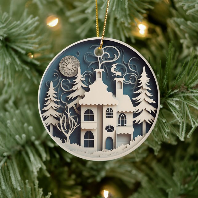 Décoration En Céramique Noël personnalisé hiver mignon (Arbre)