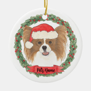 Décoration En Céramique Noël personnalisé Papillon rouge et blanc