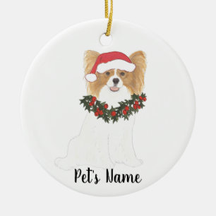 Décoration En Céramique Noël personnalisé Papillon rouge et blanc