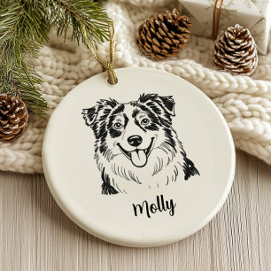 Décoration En Céramique Noël personnalisé pour Berger Australien