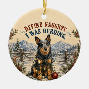 Décoration En Céramique Noël personnalisé pour chien de bétail australien