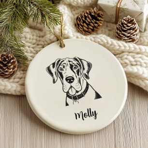 Décoration En Céramique Noël personnalisé pour chien Great Dane