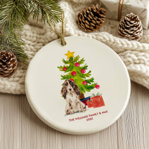 Décoration En Céramique Noël personnalisé pour chien Spaniel