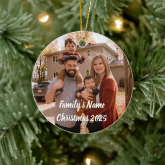 Décoration En Céramique Noël Photo Minimaliste Personnalisé 2025