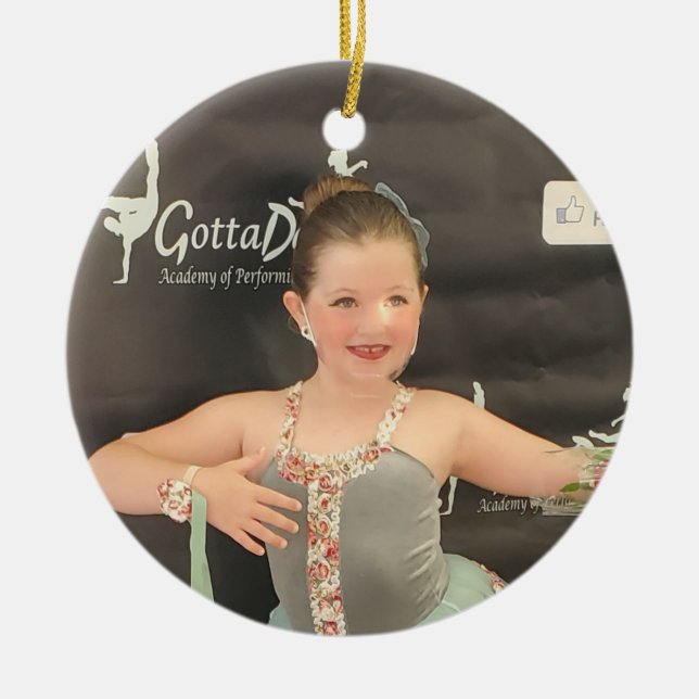 Décoration En Céramique Noël photo personnalisée (Devant)