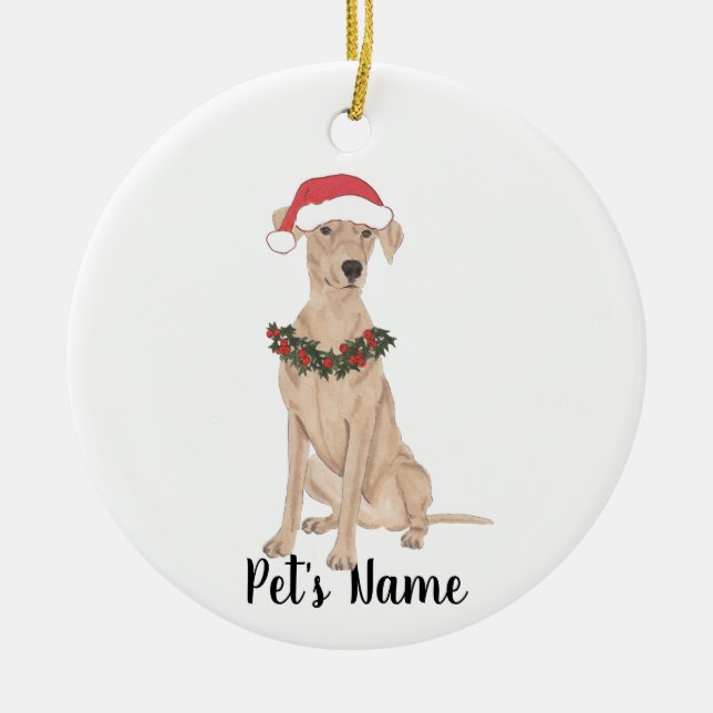Décoration En Céramique Noël Pinscher Allemand Personnalisé (Devant)