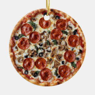 Décoration En Céramique Noël Pizza, Rigolo Foodie, Cadeau Échange Éléphant