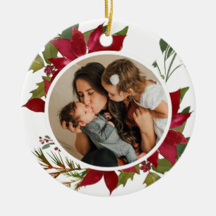 Décoration En Céramique Noël Poinsettia Joyeux Noël Photo