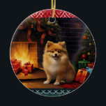 Décoration En Céramique Noël Poméran<br><div class="desc">Design de Noël Poméranie</div>