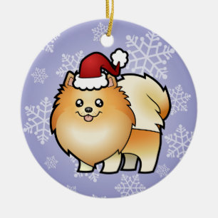 Décoration En Céramique Noël Pomeranian
