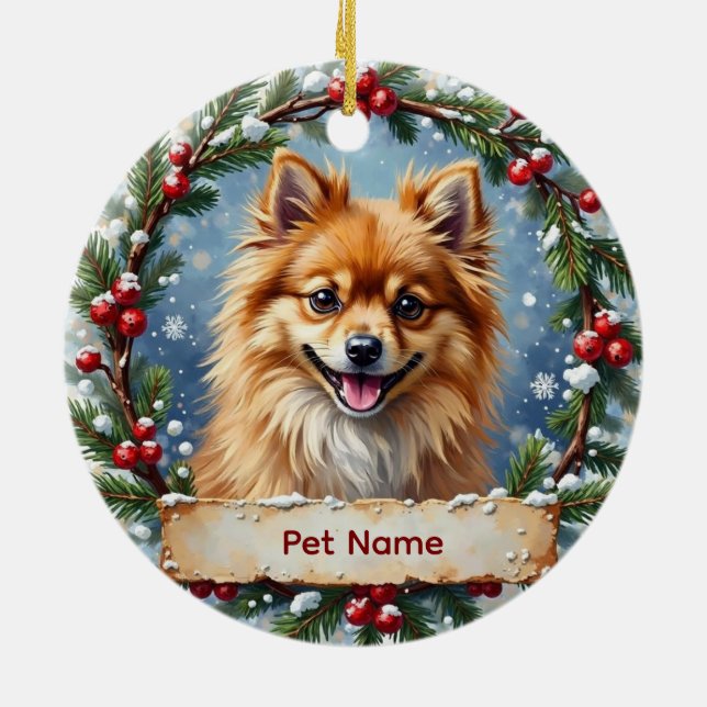 Décoration En Céramique Noël Poméranien (Dos)