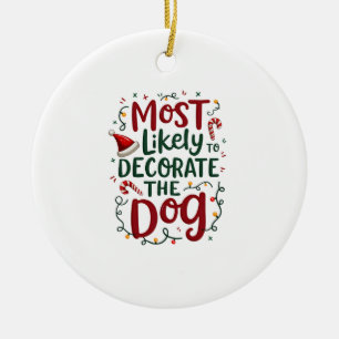 Décoration En Céramique Noël Probablement Décorer Chien Xmas Famille