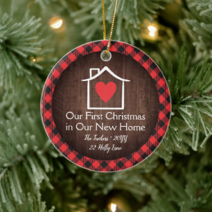 Décoration En Céramique Noël rustique première maison cœur carreaux photo