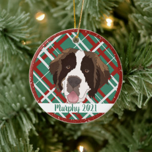 Décoration En Céramique Noël Saint Bernard