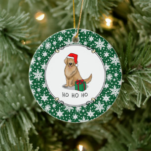 Décoration En Céramique Noël Santa Claus Golden Retriever Chien mignonne