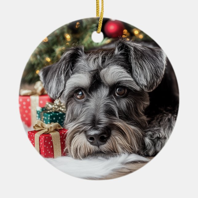 Décoration En Céramique Noël Schnauzer (Devant)