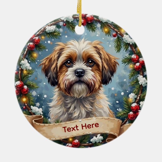 Décoration En Céramique Noël Shih Tzu (Dos)