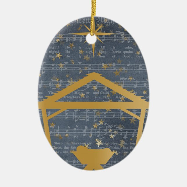 Décoration En Céramique Noël silencieux de Jésus de bébé de nuit (Devant)