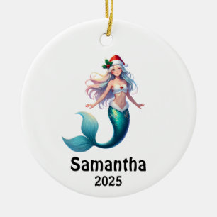 Décoration En Céramique Noël sirène pour enfants, cadeau de Noël 