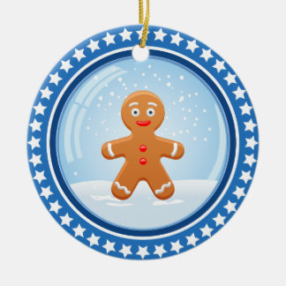 Décoration En Céramique Noël Snowball avec le bonhomme en pain d'épice