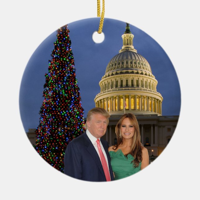 Décoration En Céramique Noël Trump : Donald et Melania (Devant)