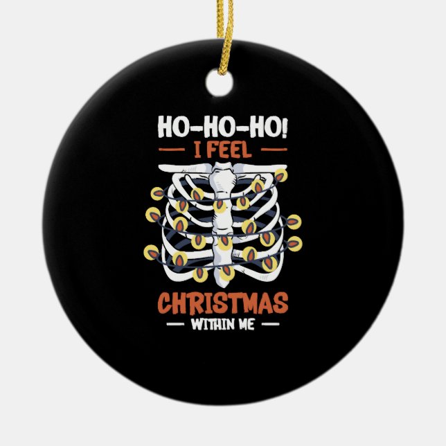 Décoration En Céramique Noël Vacances Skeleton Rib Cage Radiologie (Devant)