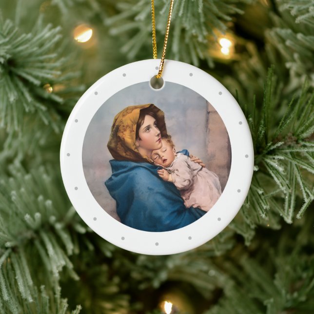 Décoration En Céramique Noël Vierge Marie personnalisable (Arbre)