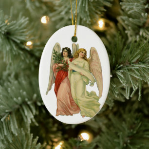 Décoration En Céramique Noël vintage, anges victoriens angéliques