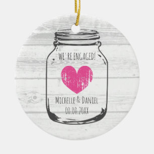 Décoration En Céramique Noël vintage en bois rustique de fiançailles de