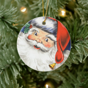 Décoration En Céramique Noël vintage, joyeux Père Noël avec de la musique