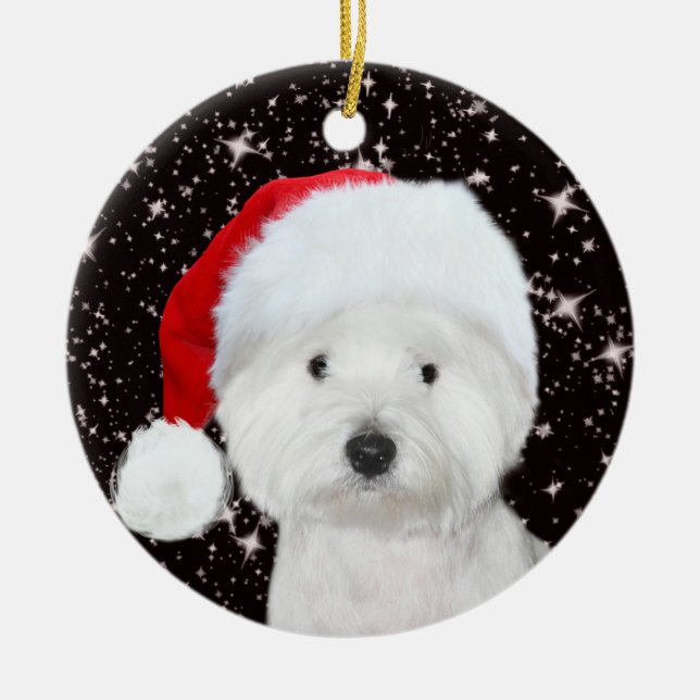 Décoration En Céramique Noël Westie (Devant)