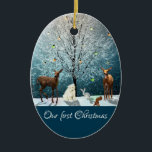 Décoration En Céramique Noël Winter Wonderland Wildlife<br><div class="desc">Christmas Winter Wonderland Wildlife; Deer, Polar Bear, Rabbit and a Squirrel Apportez beaucoup plus de joie de vacances à votre arbre avec un ornement céramique personnalisé. Ajoutez vos photos préférées, images et messages personnels sur les 2 faces de l'ornement. Un brin de fil doré permet d'afficher ce magnifique souvenir facilement....</div>