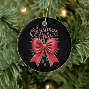 Décoration En Céramique Noeud pour sapin de Noël esthétique féminin Fêtes 