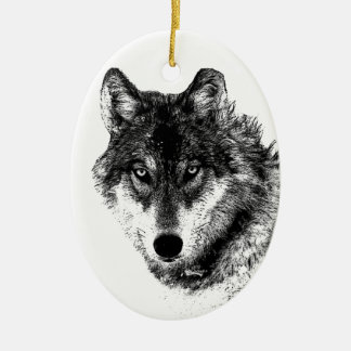 Décoration En Céramique Noir Blanc Inspiration Wolf Eyes