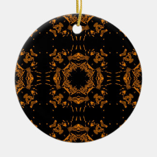 Décoration En Céramique Noir, cuivre jaune Floral Damas Motif rétro