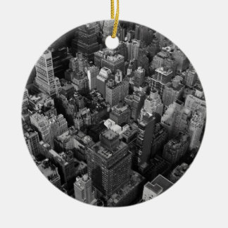 Décoration En Céramique Noir et blanc New York City Night Skyline