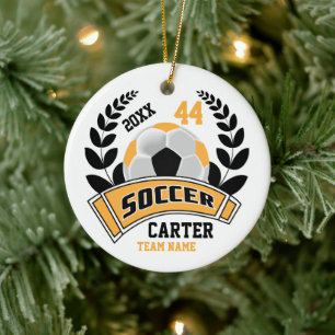 Décoration En Céramique Noir, Or et Blanc Personnaliser ⚽ Football