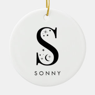 Décoration En Céramique Nom céleste du monogramme S